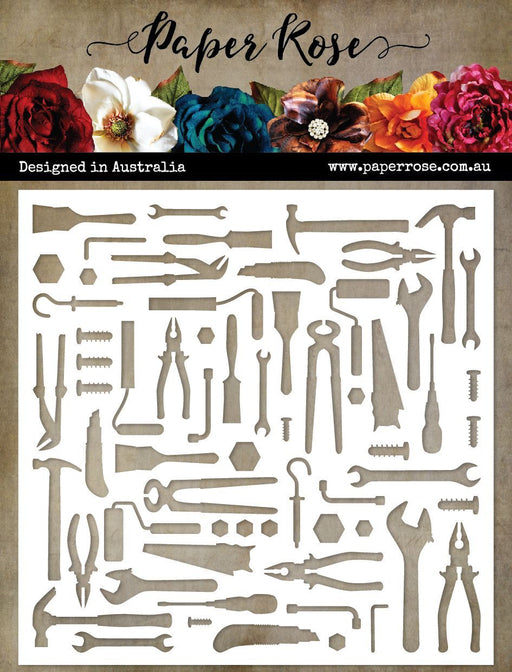 PAPER ROSE STENCIL LOTS OF TOOLS - 22582