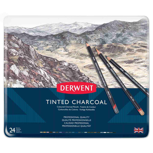 DERWENT TINTED CHARCOAL PENCIL TIN OF 24 - 2301691