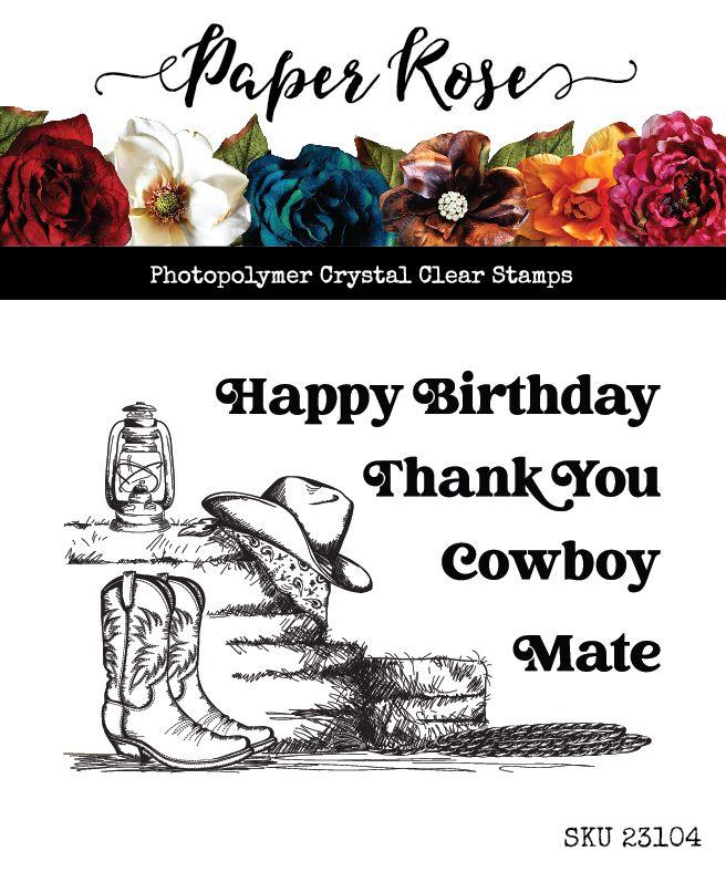 PAPER ROSE STAMPS BOOTS & HAYBALES - 23104