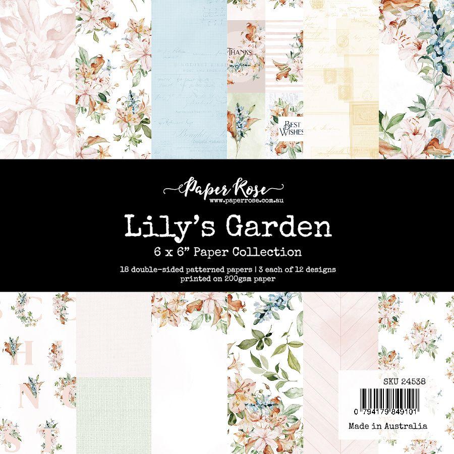 PAPER ROSE PAPER PAD 6 X 6 LILY'S GARDEN - 24538