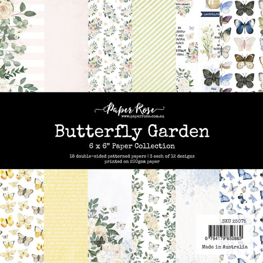 PAPER ROSE PAPER PAD 6 X 6 BUTTERFLY GARDEN - 25075