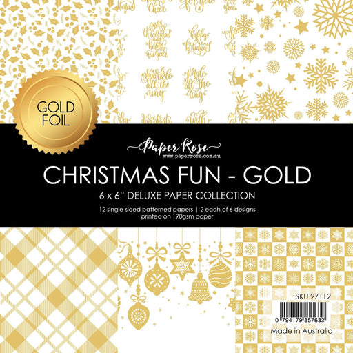PAPER ROSE CHRISTMAS FUN - GOLD FOIL 6X6 PAPER COLLECTION - 27112