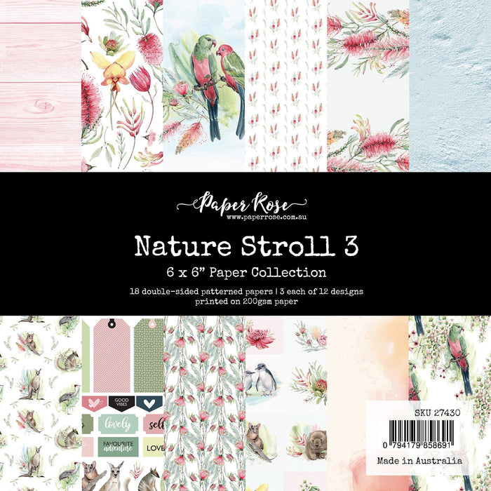PAPER ROSE NATURE STROLL 3 6X6 PAPER COLLECTION - 27430