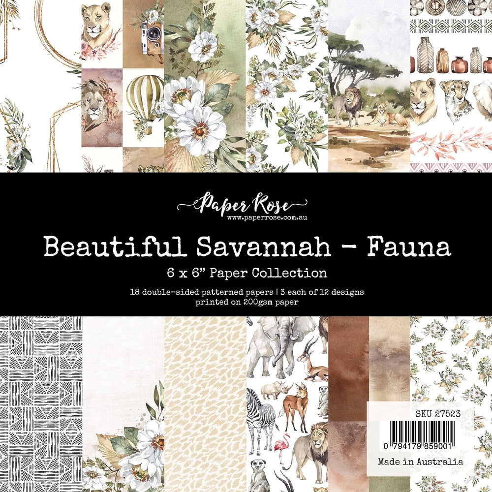 PAPER ROSE BEAUTIFUL SAVANNAH - FAUNA 6X6 PAPER COLLECTION - 27523