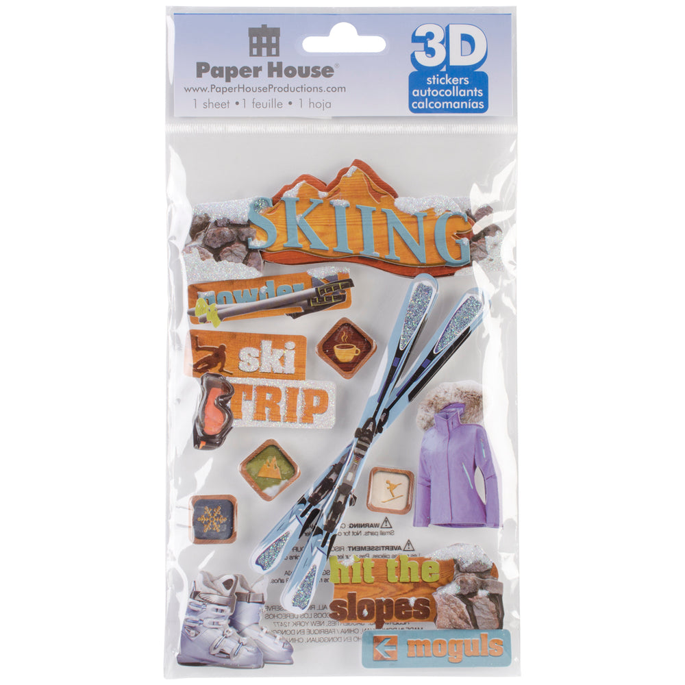 PAPER HOUSE 3D STICKERS SKIING
