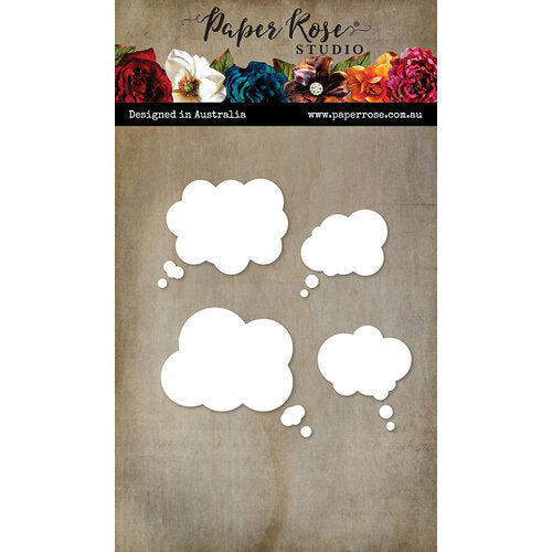 PAPER ROSE DIE SPEECH BUBBLE CLOUDS - 28405