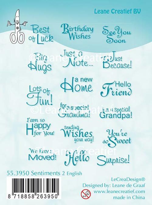 LECREADESIGN CLEAR STAMP SENTIMENTS ENGLISH TEXT