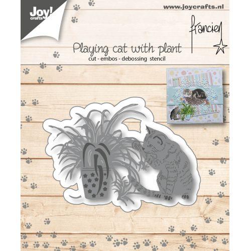 JOY CRAFTS DIE PLAYING CAT WITH PLANT - 60021127