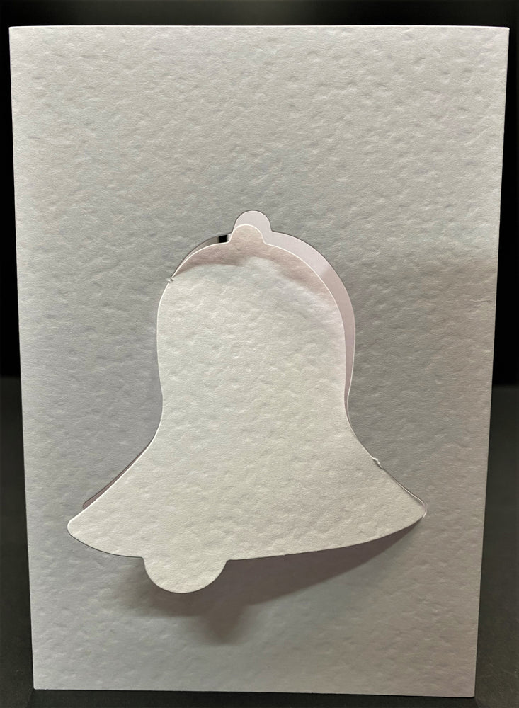 CHRISTMAS BELL WHITE TEXTURED 3 PANEL CARD & ENV