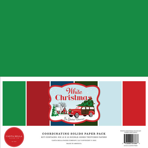 CARTA BELLA WHITE CHRISTMAS 12 X 12 SOLID PAPER PACK