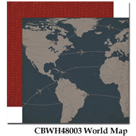 CARTA BELLA  12X12 PAPER WORK PLAY HARD  WORLD MAP