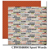 CARTA BELLA  12X12 PAPER WORK PLAY HARD  SPORT WORDS