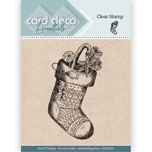 CARD DECO ESSENTIALS CLEAR STAMP CHRISTMAS STOCKING - CDECS143