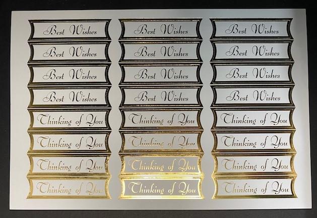 BANNER DIECUT BEST WISHES THINKING OF YOU GOLD/WHITE - CDS02G