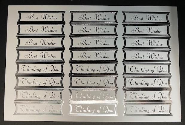 DIE CUTS WITH BEST WISHES THINKING OF YOU SILVER/WHITE