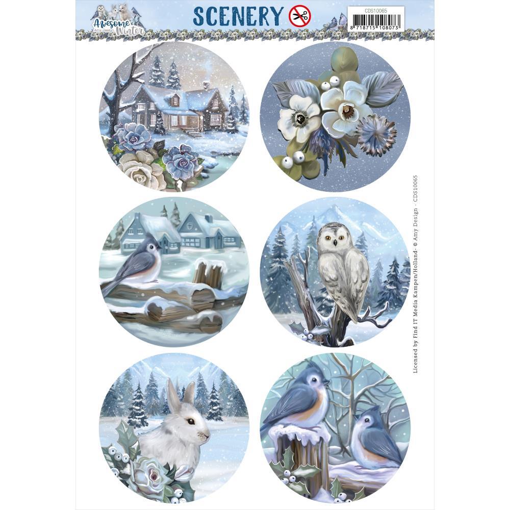 AMY DESIGN AWESOME WINTER 3D PUSH OUT SCENERY CIRCLES - CDS10065