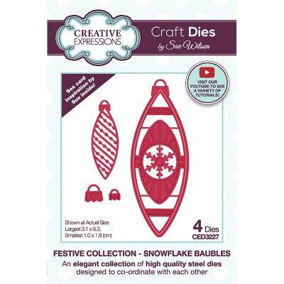SUE WILSON DIE FESTIVE COLLECTION SNOWFLAKE BAUBLES - CED3227