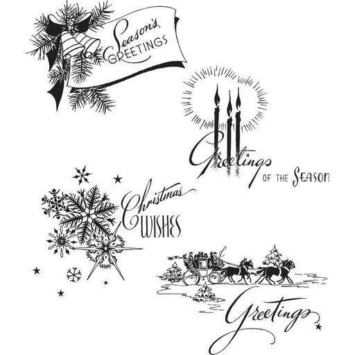 STAMPERS ANONYMOUS CLING STAMP HOLIDAY GREETING - CMS353