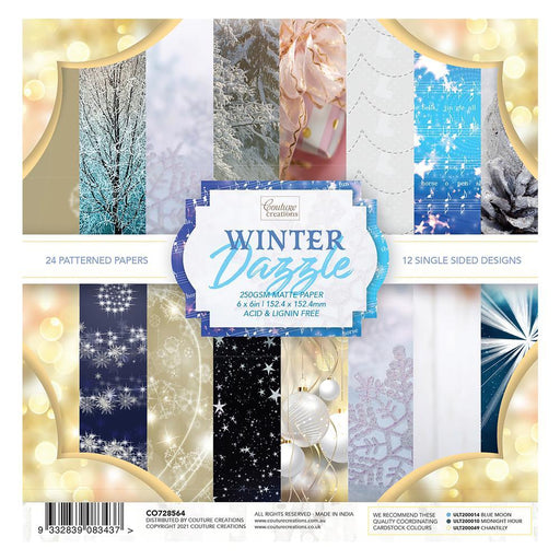 COUTURE CREATIONS 6 X 6 PAPER PAD WINTER DAZZLE - CO728564