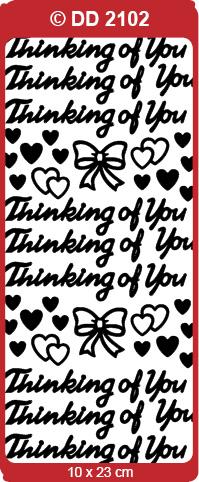 CRAFT STICKER THINKING OF YOU SILVER - DD2102S