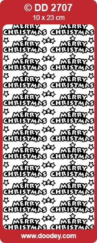 CRAFT STICKERS MERRY CHRISTMAS SILVER - DD2707S