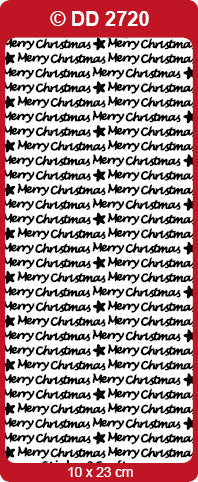 CRAFT STICKER  MERRY CHRISTMAS SMALL SILVER