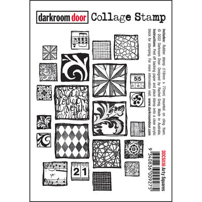 DARKROOM DOOR COLLAGE STAMP ARTY SQUARES - DDCS036