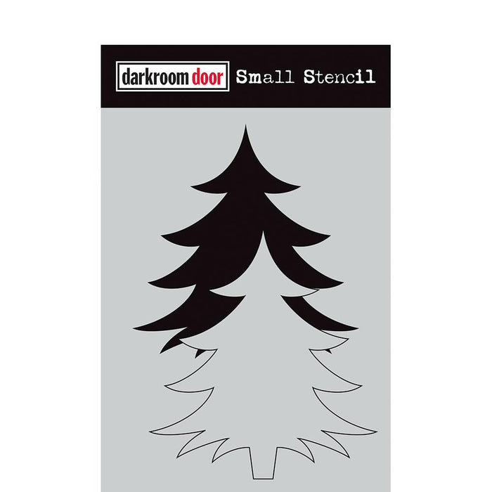 DARKROOM DOOR SMALL  STENCIL 4.5X 6 INCH CHRISTMAS TREE