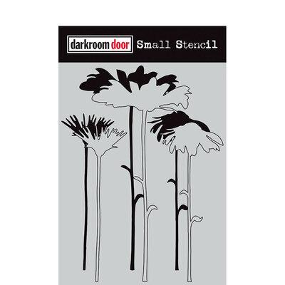 DARKROOM DOOR SMALL STENCIL 4.5X 6 INCH TALL FLOWERS - DDSS045