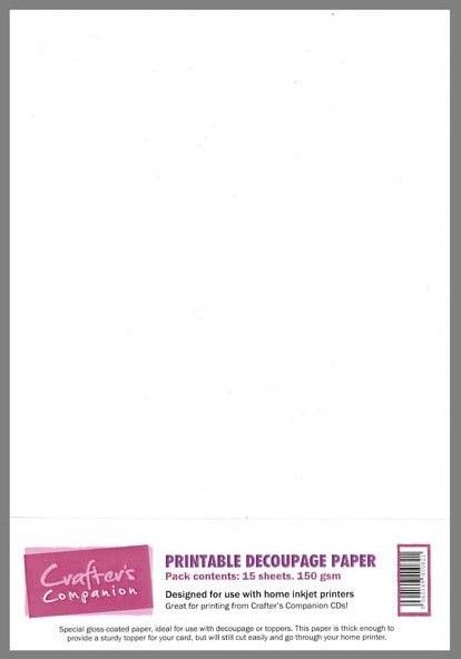 CRAFTERS COMPANION  PRINTABLEDECOUPAGE PAPER 15 SHEETS