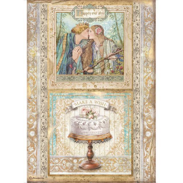 STAMPERIA A4 RICE PAPER SLEEPING BEAUTY CAKE FRAME - DFSA4573