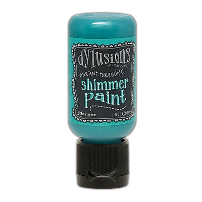 DYLUSIONS MEDIA PAINT 29ML SHIMMER PAINT VIBRANT TURQUOISE - DYU81487