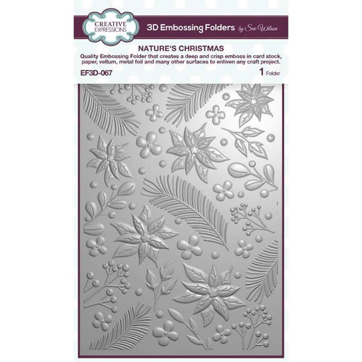 CREATIVE EXPRESSIONS EMBOSS FOLDER 7X5 3D NUTURE XMAS