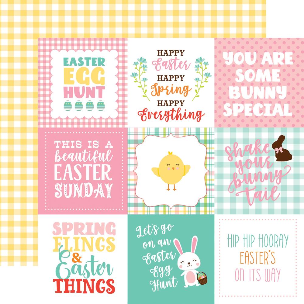 ECHO PARK 12 X 12  PAPER HAPPY EASTER 4X4 JOURNALING CARDS