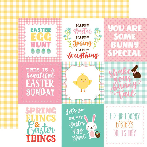ECHO PARK 12 X 12  PAPER HAPPY EASTER 4X4 JOURNALING CARDS