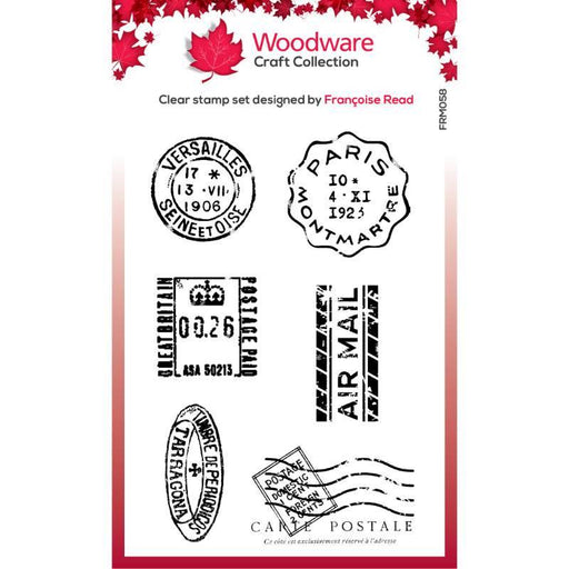 WOODWARE CLEAR SINGLES MINI POSTMARKS 3 IN X 4 IN STAMP - FRM058