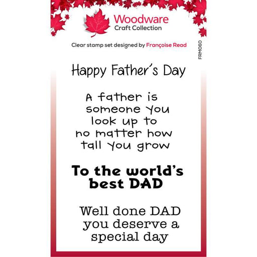WOODWARE CLEAR SINGLES BEST DAD 3 IN X 4 IN STAMP - FRM060
