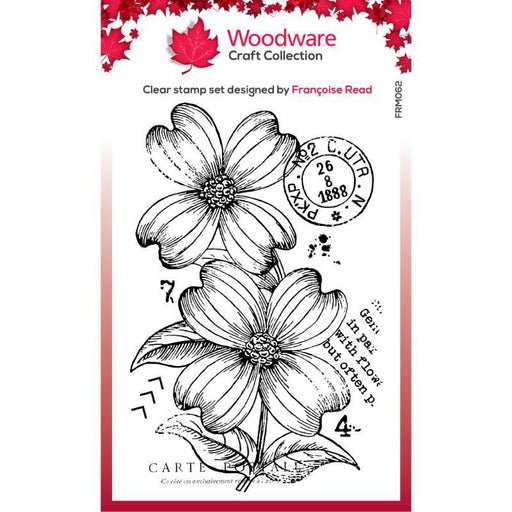 WOODWARE CLEAR SINGLES MINI 3X4 IN STAMP DOGWOOD FLOWERS - FRM062