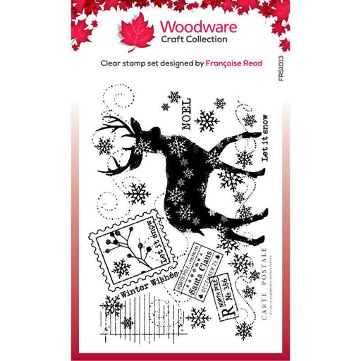 WOODWARE CLEAR STAMP 4 X 6 IN WINTER REINDEER - FRS1013