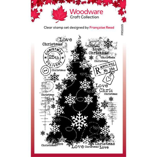 WOODWARE CLEAR STAMP 4 X 6 IN SNOW FROSTED TREE - FRS1015