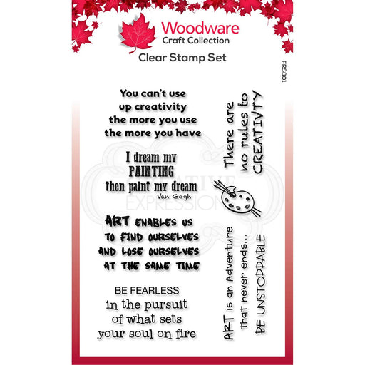WOODWARE CLEAR SINGLES CREATIVE QUOTES 4 IN X 6 IN STAMP - FRS801