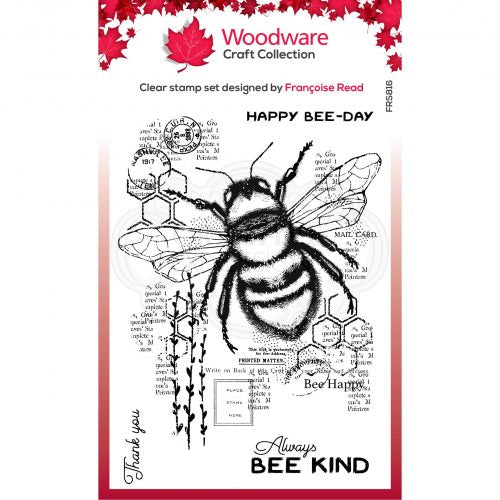 WOODWARE CLEAR SINGLES BEE KIND 4 IN X 6 IN CLEAR STAMP - FRS816