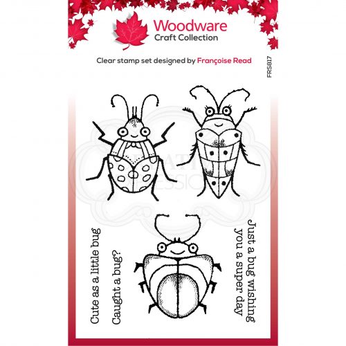 WOODWARE CLEAR SINGLES CUTE BUGS 4 IN X 6 IN CLEAR STAMP - FRS817