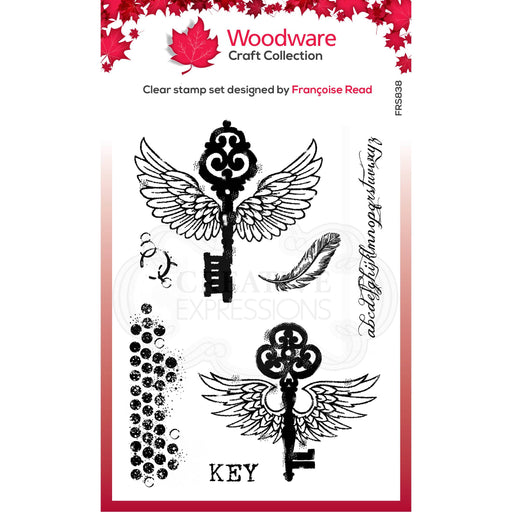 WOODWARE CLEAR SINGLES FLYING KEYS 4 IN X 6 IN STAMP - FRS838