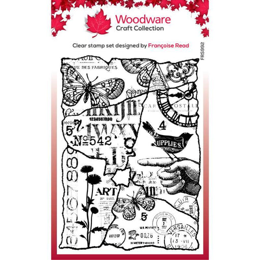 WOODWARE CLEAR STAMP 4 X 6 IN JOINED FRAGMENTS - FRS992