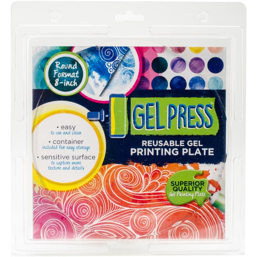 GEL PRESS REUSABLE PRINTING PLATE 8 INCH ROUND