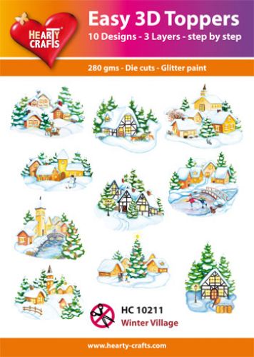 HEARTY CRAFTS EASY 3D TOPPERS WINTER VILLAGE