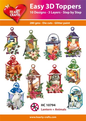 HEARTY CRAFTS EASY 3D TOPPERS LANTERN AND ANIMALS