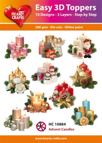 HEARTY CRAFTS EASY 3D TOPPERS ADVENT CANDLES