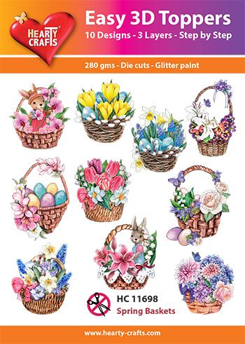 HEARTY CRAFTS EASY 3D TOPPERS SPRING BASKETS - HC11698